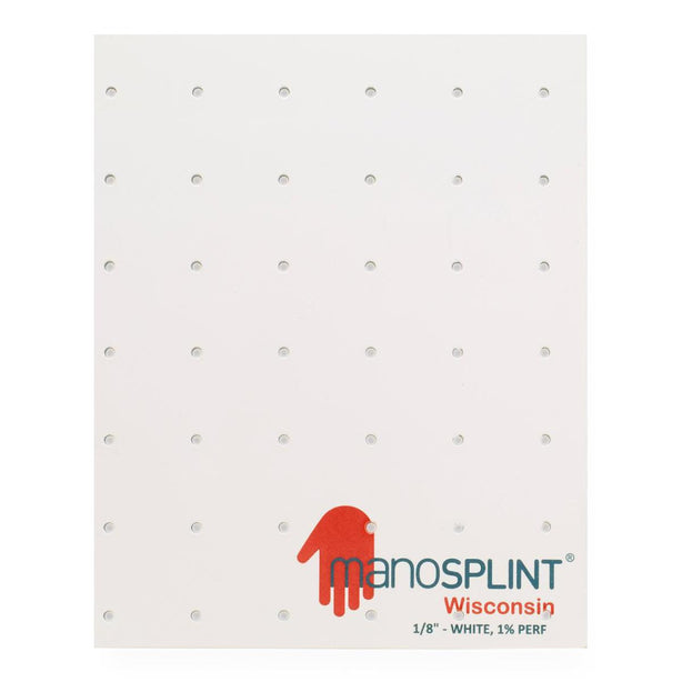Kinetec Usa Manosplint Wisconsin 1% Perforation Single Sheet Splinting Material, White, 3/32" x 18" x 24" - M1WN3S01WH - 1 Each