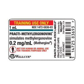 Wallcur Practi Drug Labels for Clinical Training 9904MET - 100.0 Each