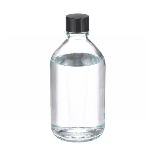 Dwk Life Sciences Wheaton Clear 1 Type I Borosilicate Glass Media Bottle, Black Phenolic Screw Cap with Rubber Liner, 500 mL - WTS219579