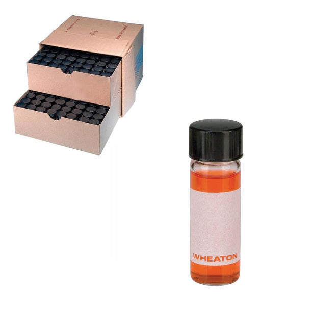Dwk Life Sciences Wheaton Caps Sample Vial with Patch, Glass, Lab File, Rubber Liner, Clear, 4 mL - WTS225012