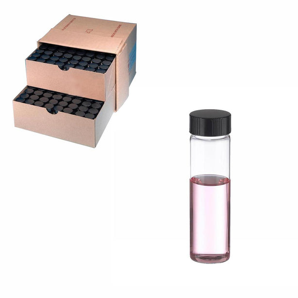 Dwk Life Sciences Wheaton with Caps Sample Vial, Glass, Lab File, Rubber Liner, Clear, 40 mL - WTS225290