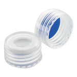 DWK Screw for Vial Wheaton ABC PP Cap with Blue PTFE / White Silicone Liner, Natural - W225334A-04 - 1000 Each