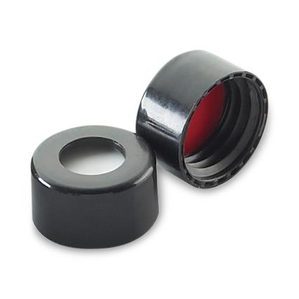 DWK Wheaton ABC Screw Cap, Polypropylene, PTFE / Silicone, with Slit, Black - W225338-0801 - 1000 Each