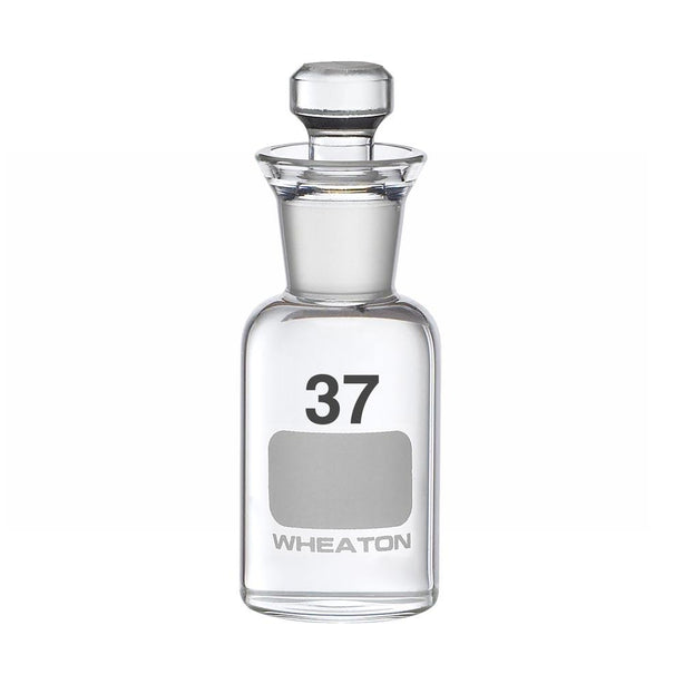 Wheaton BOD Clear Glass Bottle with Glass Robotic Stopper, 60 mL, Numbered 37-72 - 227494-02 - 36 Each