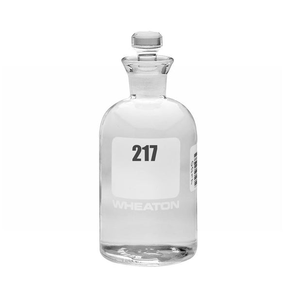 Wheaton BOD Clear Glass Bottle with Glass Robotic Stopper, 300 mL, Numbered 217-240 - 227497-10 - 24 Each