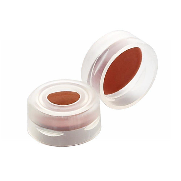 DWK Wheaton 242772 E-Z Vial Natural Color Polyethylene Snap Caps with Red PTFE / Silicone / PTFE Septa Liner, 11 mm - MDL-WTS242772 - 1000 Each