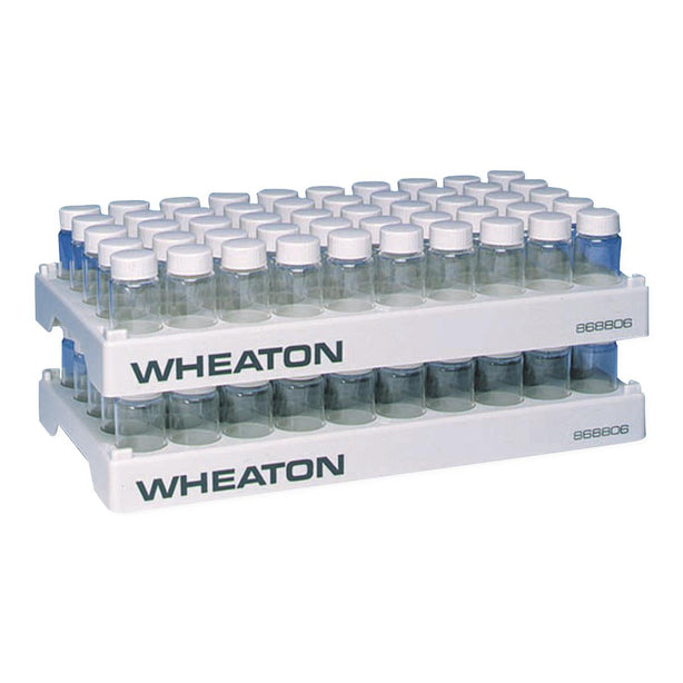 Dwk Life Sciences Wheaton POS with ID Polypropylene Vial Rack, Open Inner Diameter 28.1 mm, 50 Positions - WTS868806