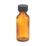 DWK Wheaton with Boston Round Glass Bottle, PE Cone Liner, Amber, 1 oz. - W216848 - 48 Each