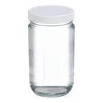 DWK Wheaton Sterile Type III Straight-Sided Glass Jars with PV Liner, Clear, 32 oz. - W216907 - 12 Each
