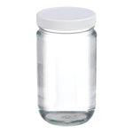 DWK Wheaton Sterile Type III Straight-Sided Glass Jars with PV Liner, Clear, 32 oz. - W216907 - 12 Each