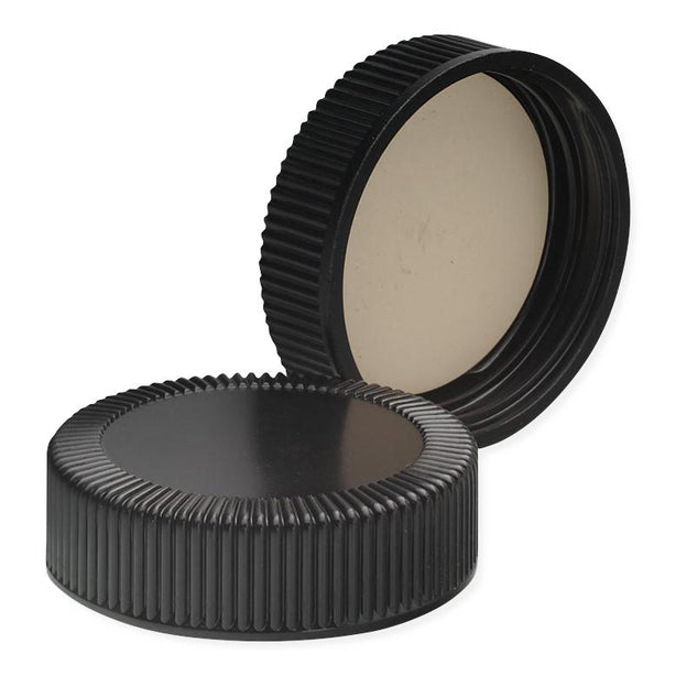 DWK Wheaton Screw Phenolic Screw-On Cap with 14B Rubber Liner, Black, Cap Closure Size 38-400 - W239303 - 72 Each