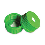 DWK Wheaton 45 mm Screw Polypropylene Vented Sterile Screw-On Cap, Green - W240752 - 12 Each
