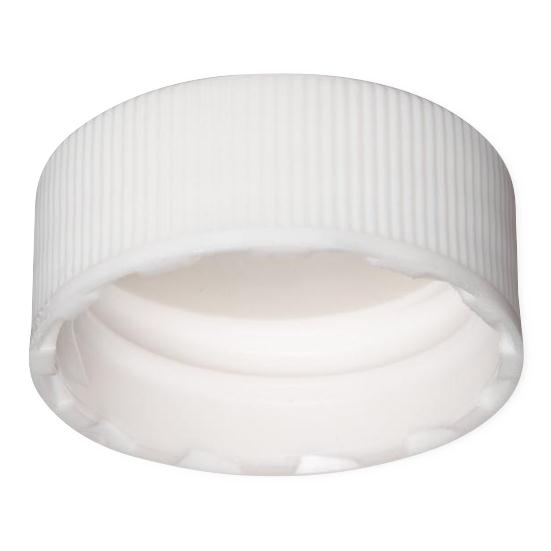 DWK Wheaton Open Silicone Polypropylene Screw-On Cap with PTFE / Silicate Liner, White, 13-425 - W240841 - 1000 Each