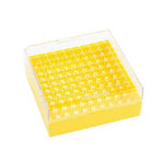 Dwk Life Sciences Wheaton KEEPIT KeepIT-81 Plastic Freezer Box for 81 External Thread Vials, Yellow - WTSW651703Y