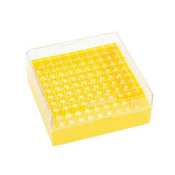 Dwk Life Sciences Wheaton KEEPIT KeepIT-81 Plastic Freezer Box for 81 External Thread Vials, Yellow - WTSW651703Y