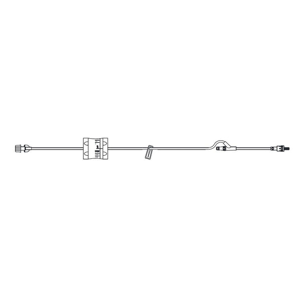 Amsino IV Flow Controller Extension Set with MicroClave Clear Needle-Free Connector, 3.2 mL Priming Volume, 19" - MRSFC-19 - 50 Each
