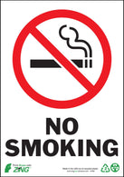 Zing Enterprises Eco No Smoking Sign, No Smoking, Aluminum, 7" W x 10" H - 1085A - 1 Each