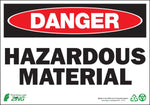 Zing Enterprises Eco Safety Sign, Danger Hazardous Material, Self Adhesive, 10" W x 7" H - ZIG1114S