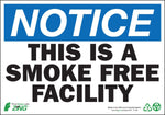 Zing Enterprises LLC Notice Smoke Free Facility Signs - ZIG1136