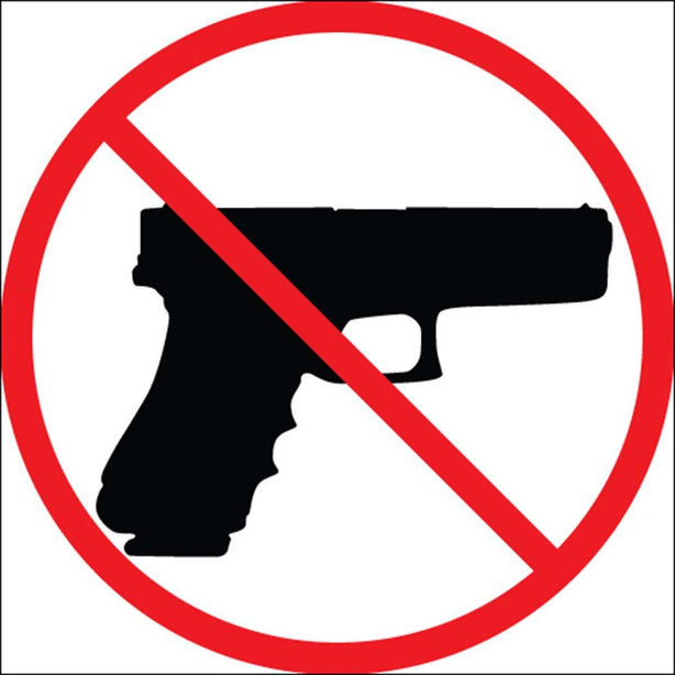 Zing Enterprises No Weapons Concealed Carry State Sign, Kansas, Adhesive Label, 8" W x 8" H - ZIG1802S