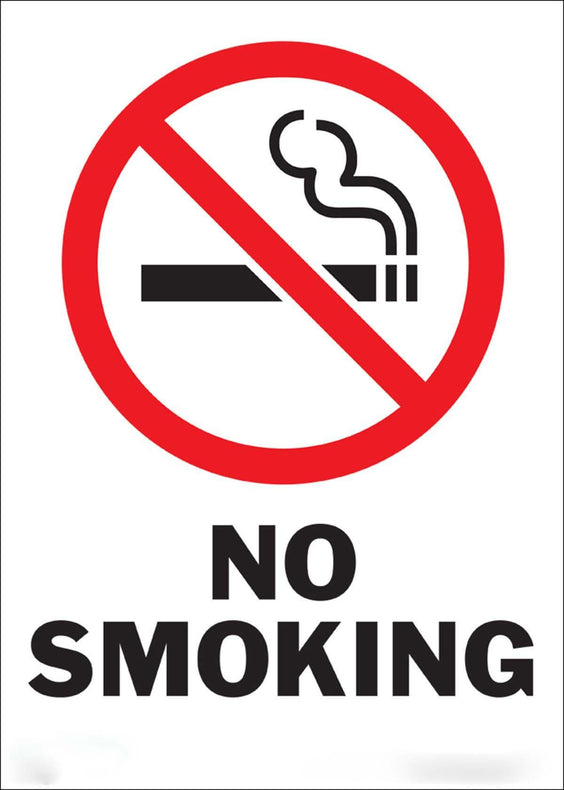 Zing Enterprises Eco No Smoking Sign, No Smoking Text with Icon, Adhesive Label, 5" W x 7" H - 1831S - 1 Each