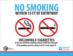 Zing Enterprises Illinois E-Cigarette No Smoking State Sign, Chicago, Window Decal, 5" W x 7" H - ZIG1849D