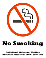 Tennessee No Smoking Signs - 1864D - 2 Each - MDL-ZIG1864D