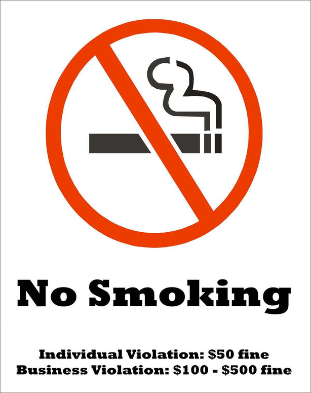 Tennessee No Smoking Signs - 1864D - 2 Each - MDL-ZIG1864D