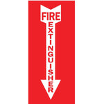 Zing Enterprises Fire Extinguisher Sign with Down Arrow, Glow-in-the-Dark Plastic, 14" x 3.25" - 1885G - 1 Each