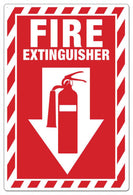 Zing Enterprises Fire Extinguisher Sign with Down Arrow and Graphics, Plastic, 10" x 7" - 1887 - 1 Each