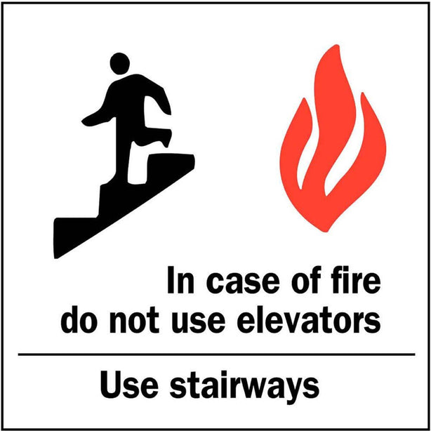 Zing Enterprises LLC In Case of Fire Do Not Use Elevators Signs 1896 - 1.0 Each