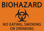 Zing Enterprises LLC Biohazard No Eating, Smoking or Drinking Signs 1922S - 1.0 Each