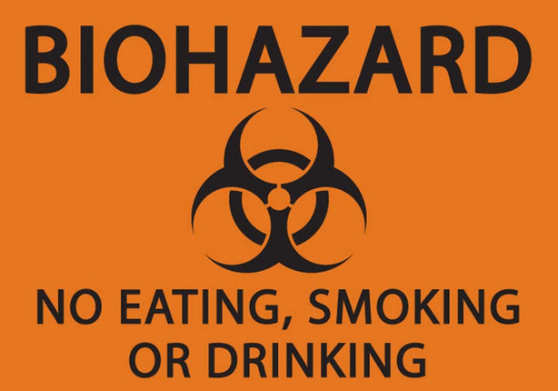 Zing Enterprises LLC Biohazard No Eating, Smoking or Drinking Signs 1922S - 1.0 Each