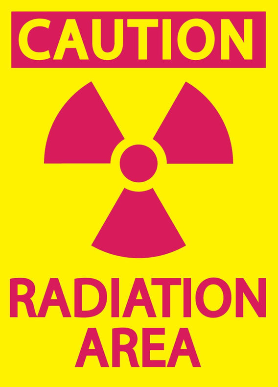 Zing Enterprises Radiation Safety Sign, Caution Radiation Area, Plastic, 7" W x 10" H - ZIG1925