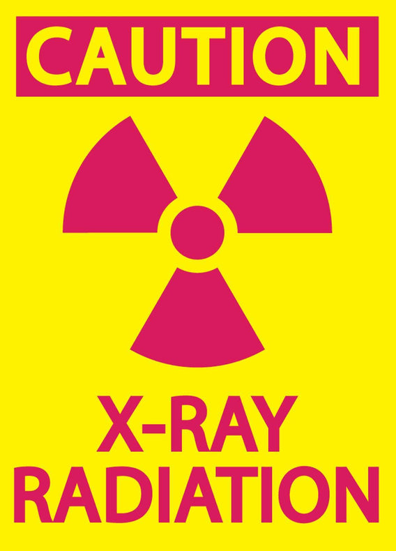 Zing Enterprises Radiation Safety Sign, Caution X-ray Radiation, Plastic, 7" W x 10" H - 1934 - 1 Each