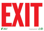 Zing Enterprises Exit Sign with Red Lettering on White, Glow-in-the-Dark Plastic, 10" x 14" - 2077G - 1 Each