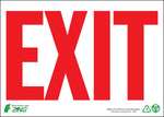 Zing Enterprises Exit Sign with Red Lettering on White, Self-Adhesive Polystyrene, 10" x 14" - 2077S - 1 Each