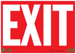 Zing Enterprises Exit Sign with White Lettering on Red, Glow-in-the-Dark Plastic, 10" x 14" - ZIG2078G