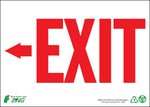 Zing Enterprises LLC Exit Left Arrow Signs 2082S - 1.0 Each