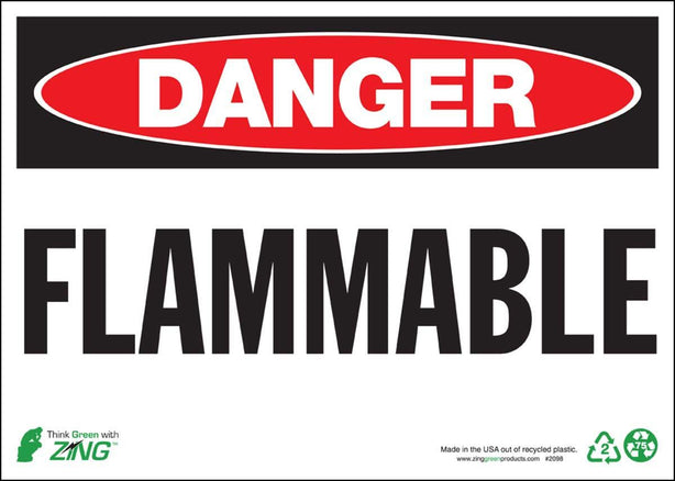 Zing Enterprises LLC Danger Flammable Signs 2098 - 1.0 Each