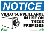 Zing Enterprises LLC Notice Video Surveillance Signs 2143A - 1.0 Each