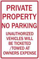 Private Property Signs - 2274 - 1 Each - MDL-ZIG2274