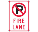 Zing Enterprises Eco Parking Sign, No Parking Icon Fire Lane, Aluminum, 12" W x 18" H - 2467 - 1 Each