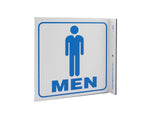 Zing Enterprises V and L Projecting Safety / Public Facility Sign, Restroom Men, L-Shaped, Plastic, 2.5" W x 7" H x 7" D - ZIG2533