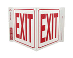 Zing Enterprises Standard V and L Projecting Safety / Public Facility Sign, Exit, V-Shaped, Plastic, 12" W x 7" H x 5" D - ZIG2566