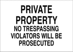 Zing Enterprises LLC Private Property No Trespassing Security Signs 2742 - 1.0 Each