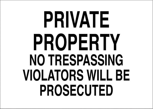 Zing Enterprises LLC Private Property No Trespassing Security Signs 2742 - 1.0 Each