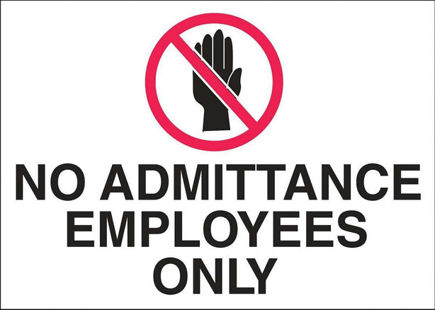 Zing Enterprises LLC Employees Only Security Sign 2746 - 1.0 Each
