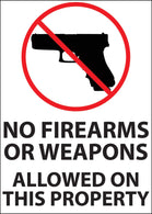 Zing Enterprises Concealed Carry Universal Sign, No Firearms Allowed On This Property, Window Decal, 5" W x 7" H - 2764 - 2 Each