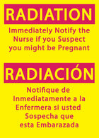 Zing Enterprises Radiation Safety Sign, Radiation Immediately Notify The Nurse If You Suspect You Might Be Pregnant Bilingual, Plastic, 10" W x 7" H - ZIG2931